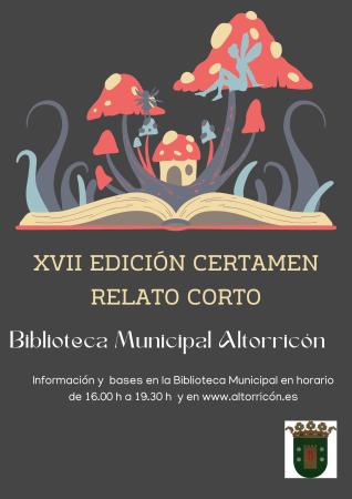 Imagen Convocatoria bases XVII Certamen de Relato Biblioteca Altorricón.